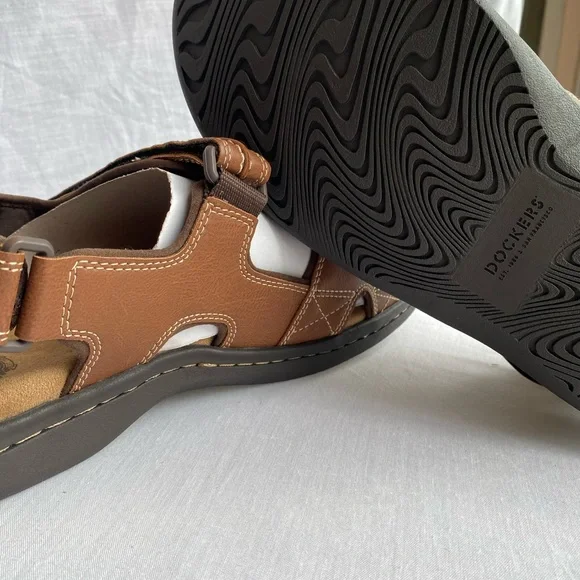 Dockers Men’s NewPage Casual 2 Strap Sandals Sz 11 in Rust - Picture 3 of 16